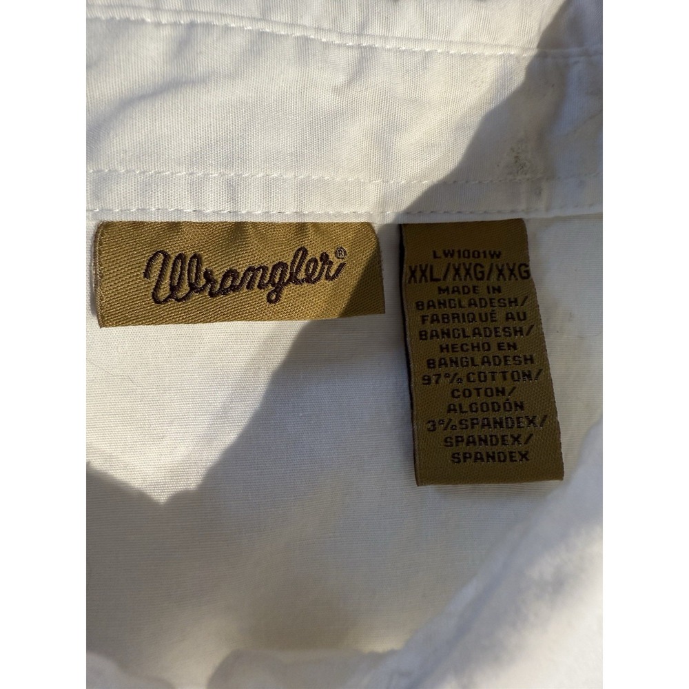 Wrangler Pearl Snap Western Shirt‎ Women's 2XL White RAM Rodeo Series Cowboy - Picture 5 of 8